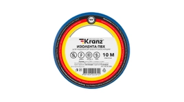 Изоляционная лента ПВХ от Kranz толщиной 0,13 и шириной 15 мм, катушка (рулон) длина 10 м, синего цвета – картинка.