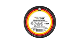 Изоляционная лента ПВХ от Kranz толщиной 0,13 и шириной 15 мм, катушка (рулон) длина 10 м, чёрного цвета – картинка.