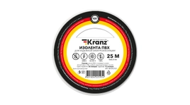 Изоляционная лента ПВХ от Kranz толщиной 0,13 и шириной 15 мм, катушка (рулон) длина 25 м, белого цвета – картинка.